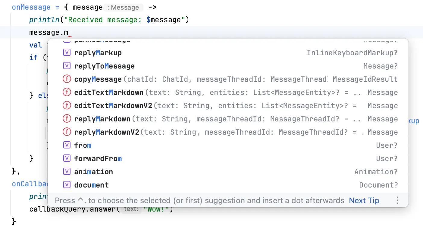 Semantic methods in auto-completion