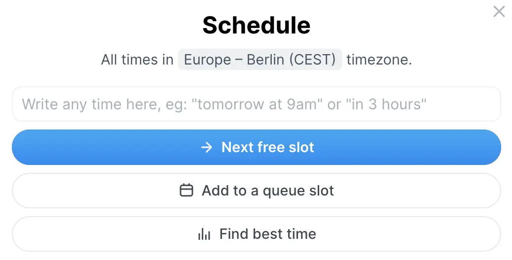 Scheduling a tweet on typefully.com